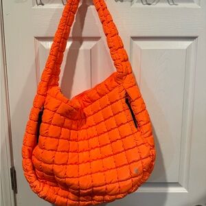 FP Movement by Free People Vibrant Orange Quilted Hobo Bag